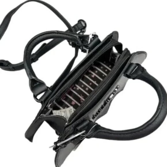 Betsey Johnson Black Glitter Bat Mini Shoulder Bag NWT - Picture 7 of 11